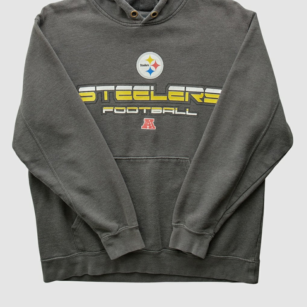 Pittsburgh Steelers NFL 2010s Hooded Pullover Sweatshirt - Gray Vintage on sale