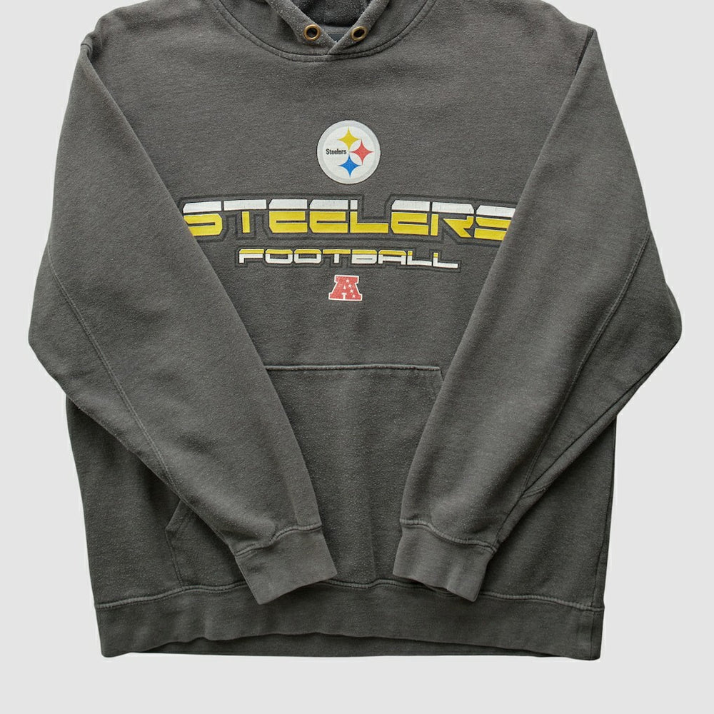 Pittsburgh Steelers NFL 2010s Hooded Pullover Sweatshirt - Gray Vintage on sale