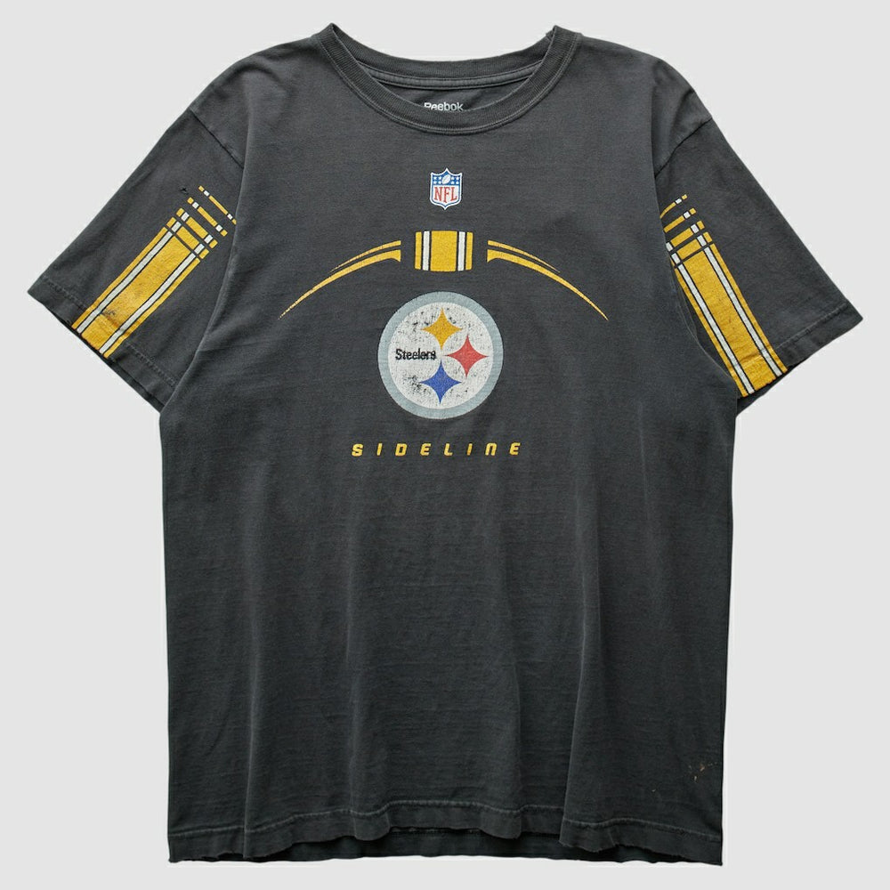Pittsburgh Steelers Reebok 2000s T-shirt - Charcoal Vintage for sale