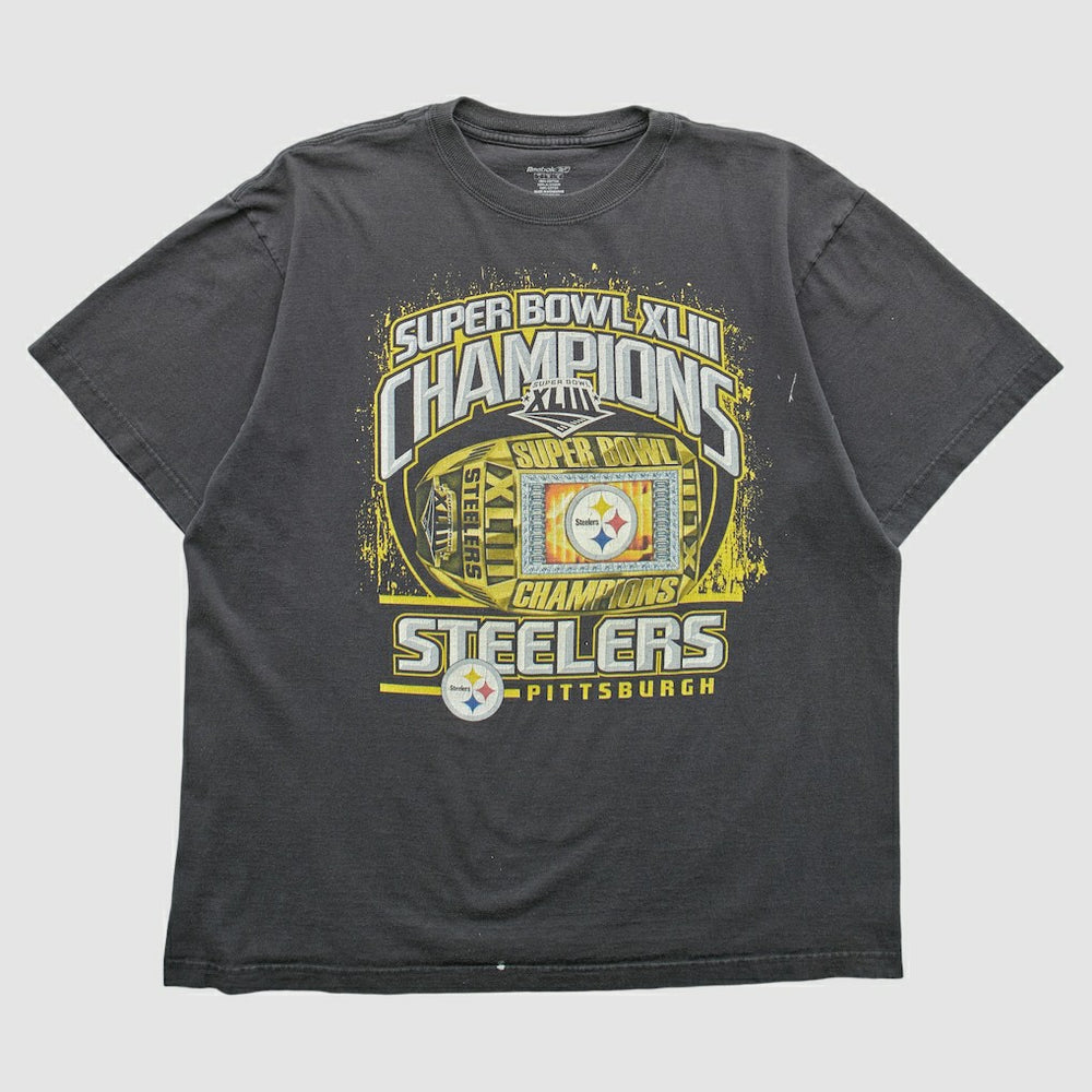 Pittsburgh Steelers Reebok 2009 T-shirt - Black Vintage on sale
