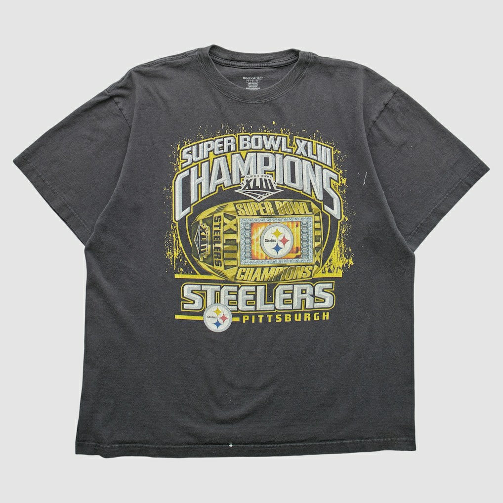 Pittsburgh Steelers Reebok 2009 T-shirt - Black Vintage on sale