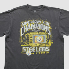 Pittsburgh Steelers Reebok 2009 T-shirt - Black Vintage on sale