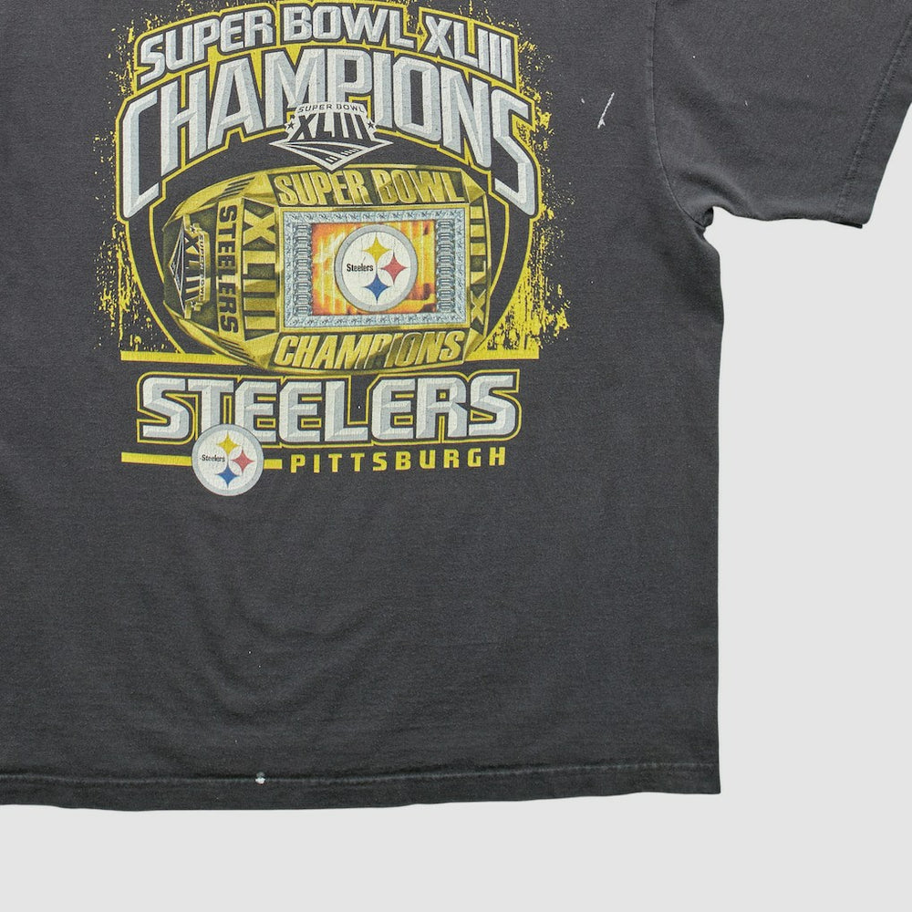 Pittsburgh Steelers Reebok 2009 T-shirt - Black Vintage on sale