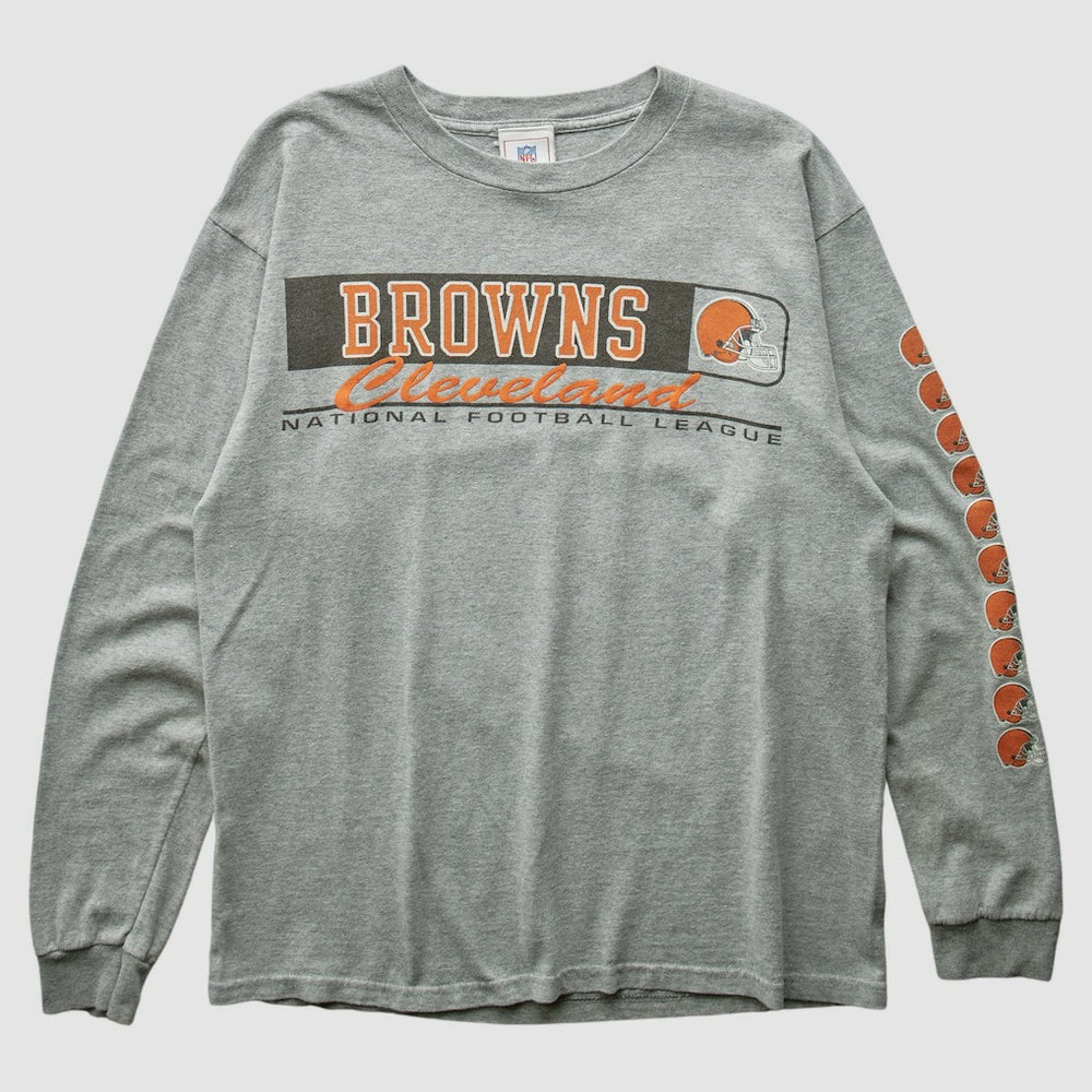 Cleveland Browns NFL 2000s Long Sleeve T-shirt - Heather Gray Vintage discount