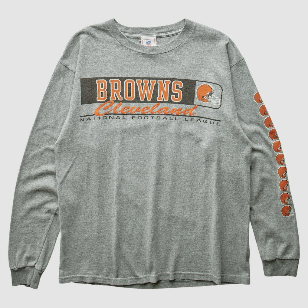 Cleveland Browns NFL 2000s Long Sleeve T-shirt - Heather Gray Vintage discount