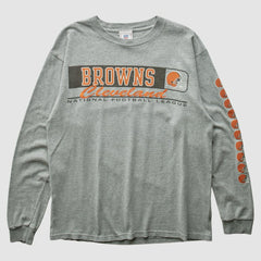 Cleveland Browns NFL 2000s Long Sleeve T-shirt - Heather Gray Vintage discount
