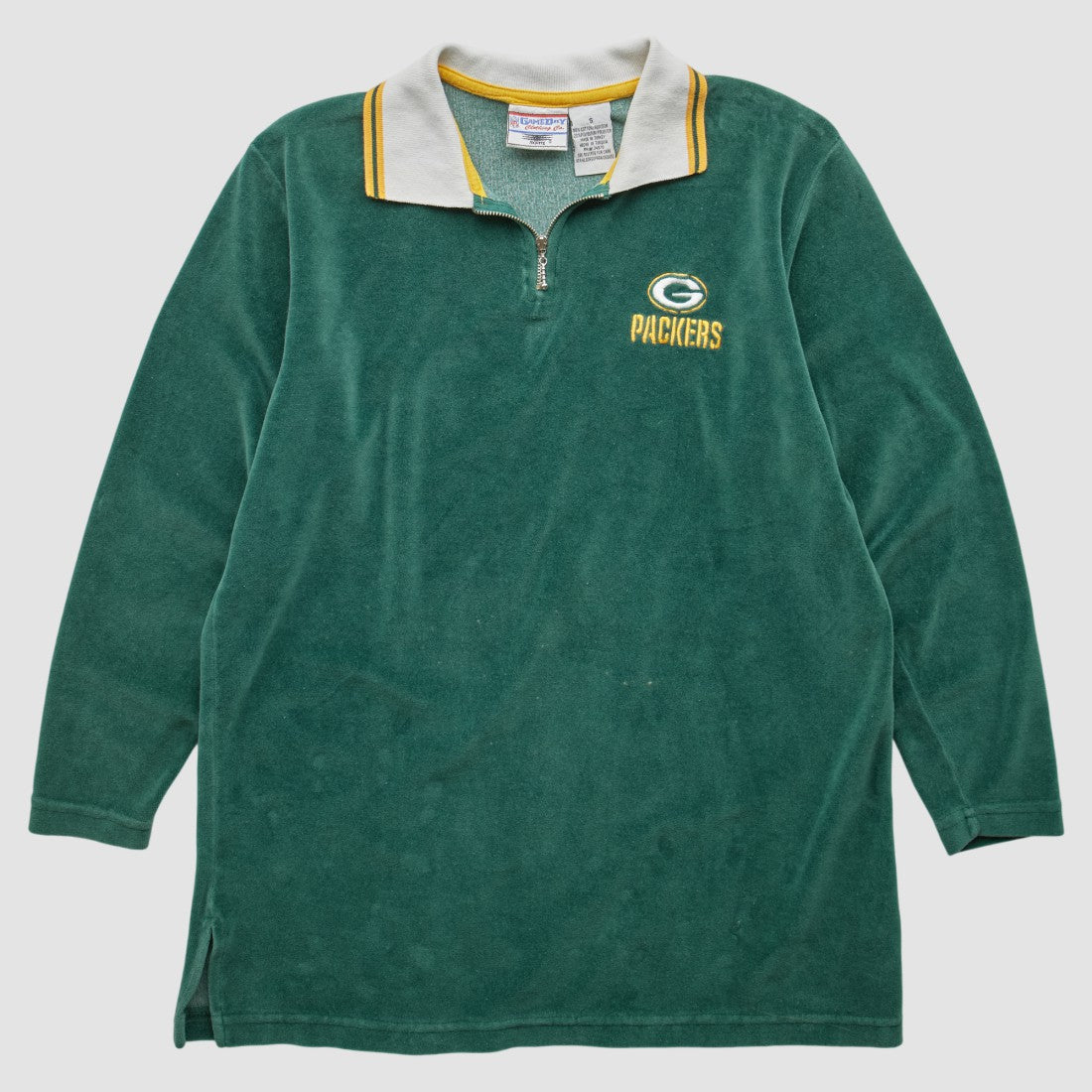 Green Bay Packers Game Day Clothing 90s 1/4 Zip Sweatshirt - Green Vintage discount