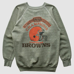 Cleveland Browns 1986 Pullover Sweatshirt - Olive Vintage on sale