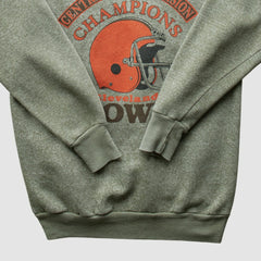 Cleveland Browns 1986 Pullover Sweatshirt - Olive Vintage on sale