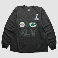 Superbowl XLV Reebok 2011 Long Sleeve T-shirt - Black Vintage discount