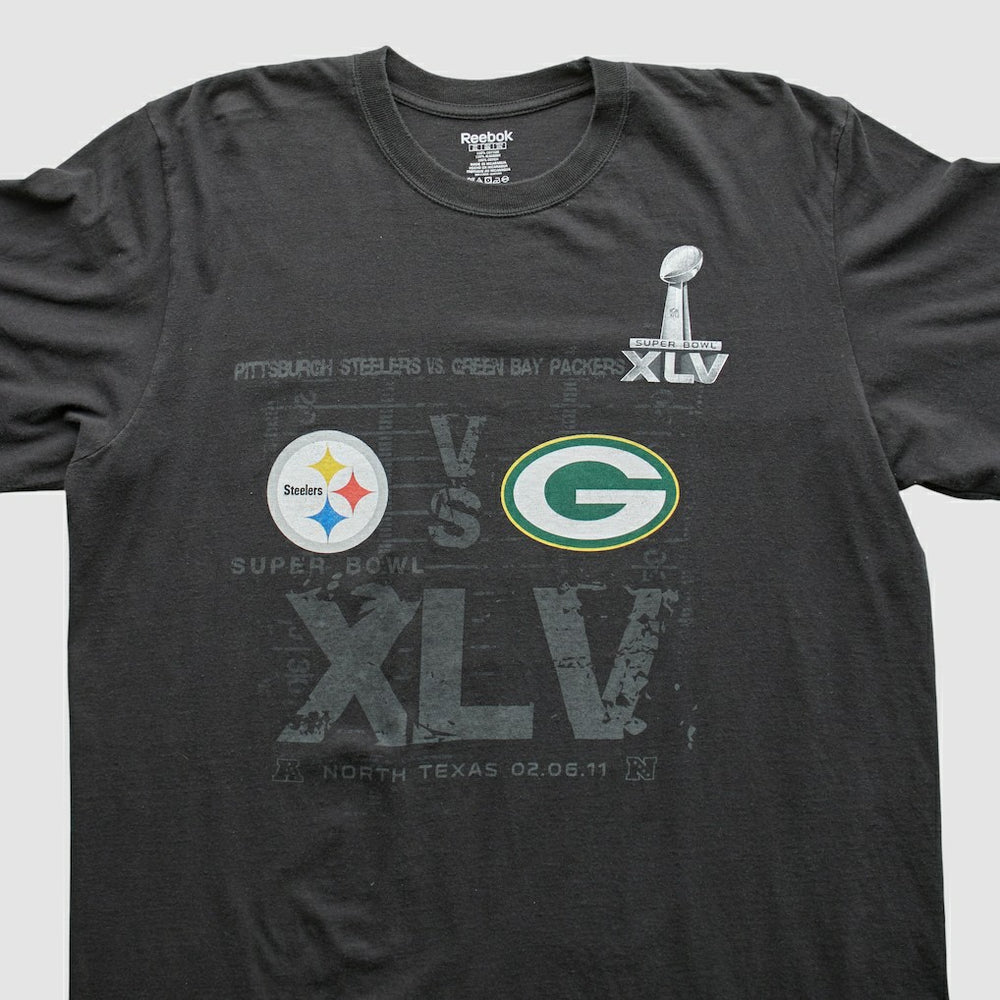Superbowl XLV Reebok 2011 Long Sleeve T-shirt - Black Vintage discount