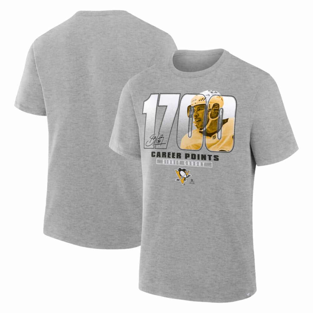 Sidney Crosby Pittsburgh Penguins Legacy Milestone T-Shirt - Gray T-shirts