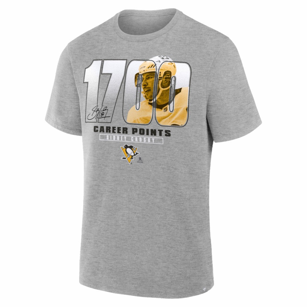 Sidney Crosby Pittsburgh Penguins Legacy Milestone T-Shirt - Gray T-shirts