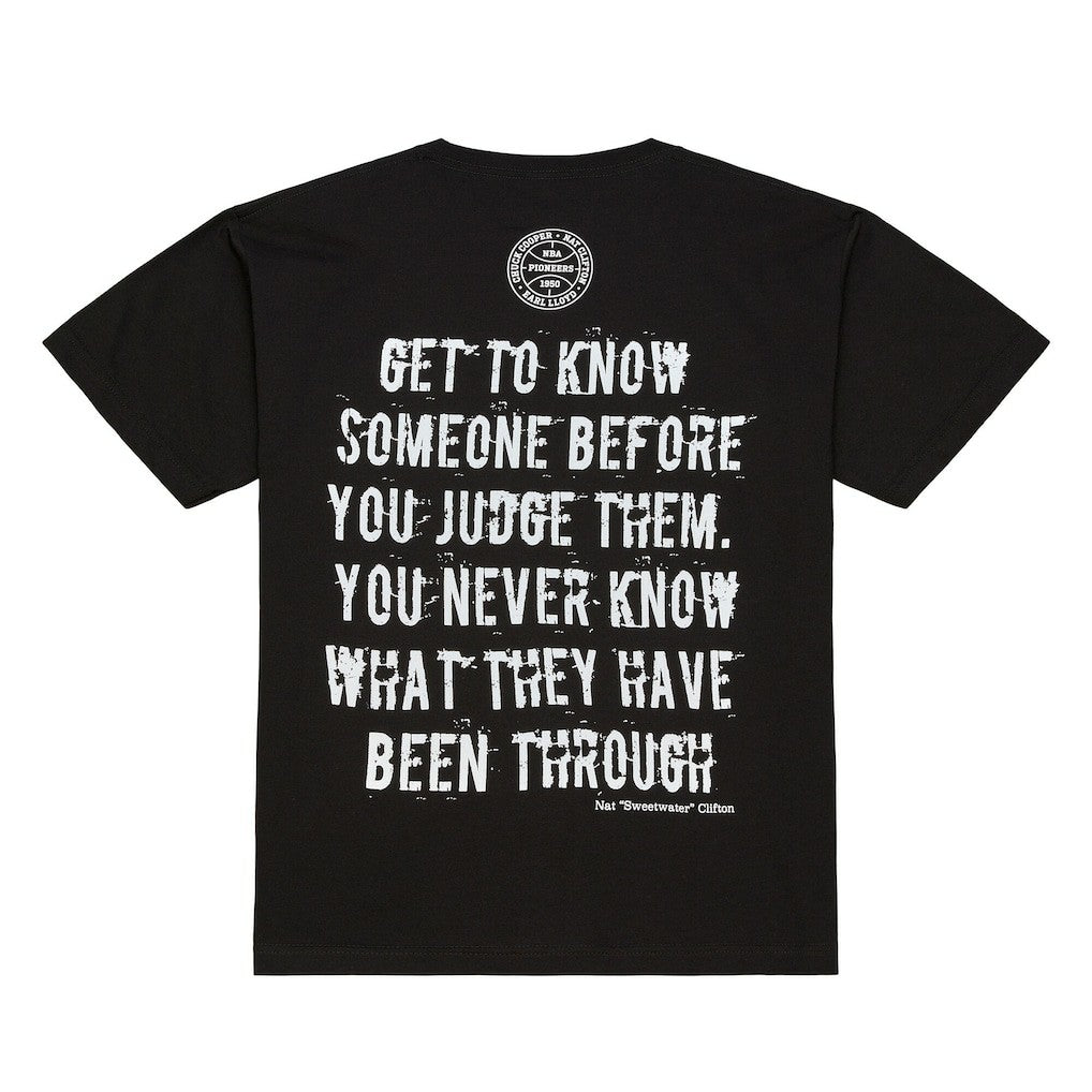 Nathaniel Clifton New York Knicks 75th Anniversary Pioneers Player T-Shirt - Black sale