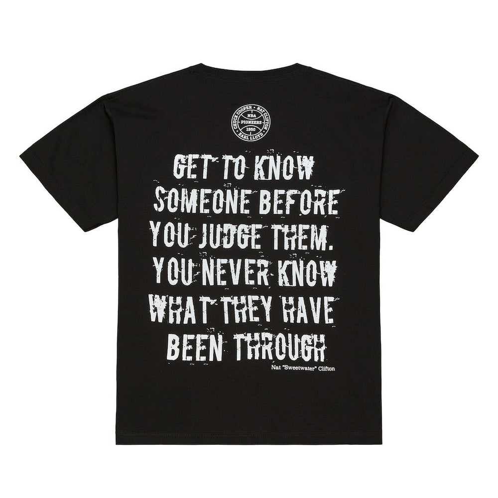 Nathaniel Clifton New York Knicks 75th Anniversary Pioneers Player T-Shirt - Black sale