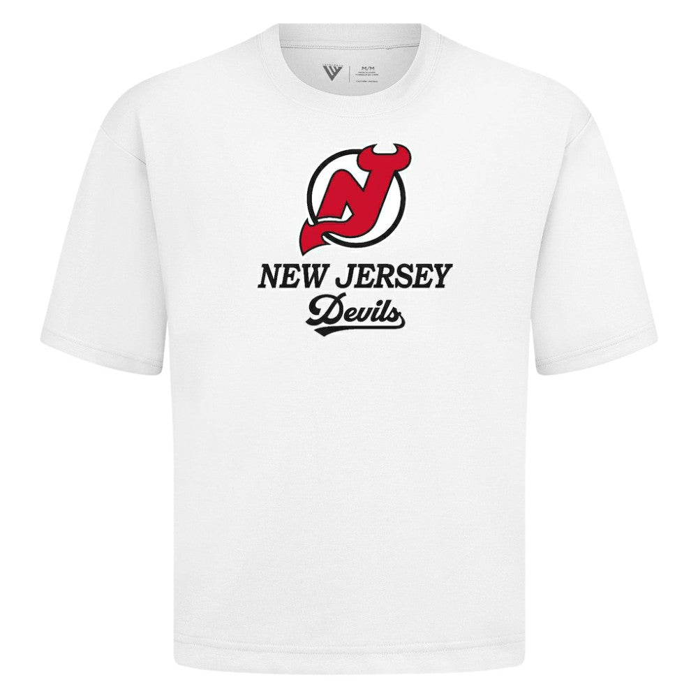 New Jersey Devils Levelwear Team Surge Luxe Signature Knit T-Shirt - White T-shirts