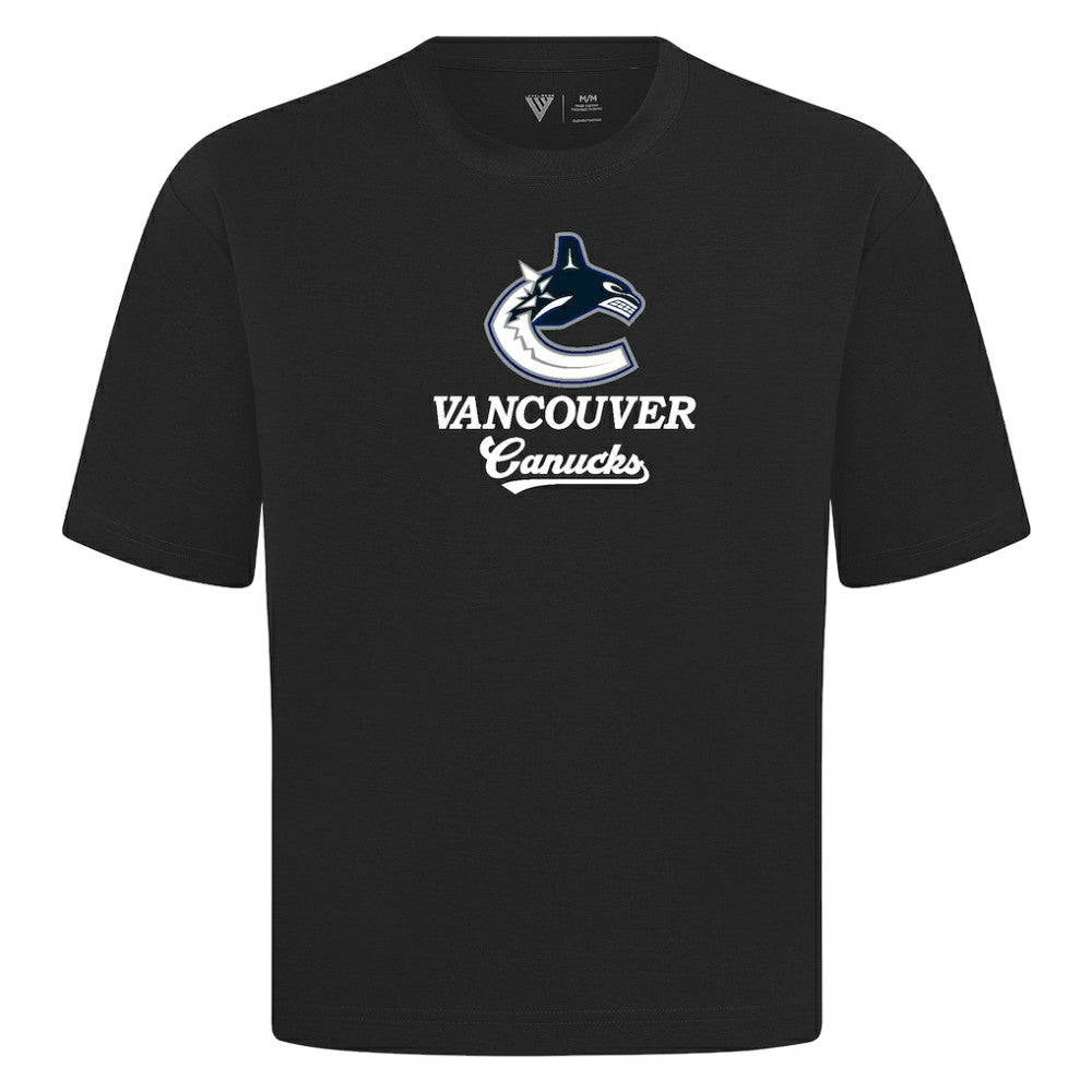 Vancouver Canucks Levelwear Team Surge Luxe Signature Knit T-Shirt - Black T-shirts