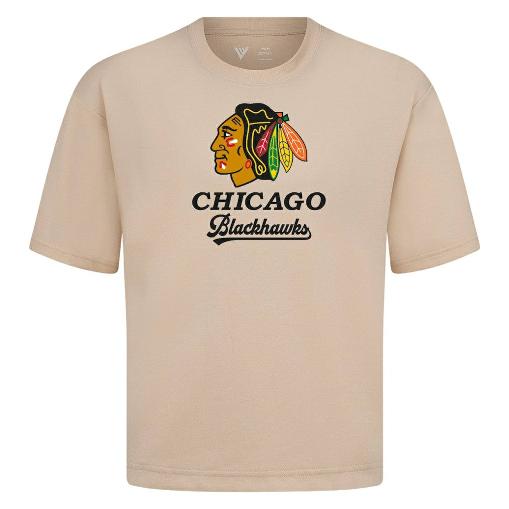 Chicago Blackhawks Levelwear Team Surge Luxe Signature Knit T-Shirt - Khaki T-shirts