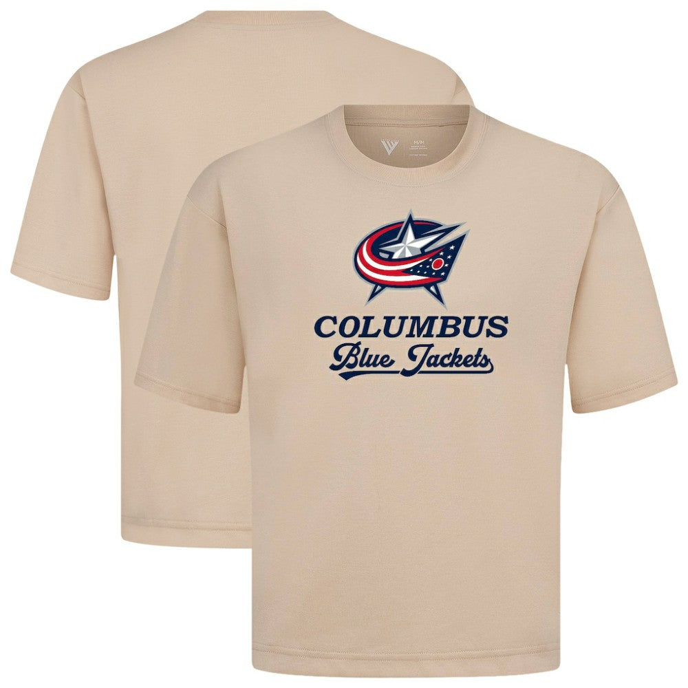 Columbus Blue Jackets Levelwear Team Surge Luxe Signature Knit T-Shirt - Khaki T-shirts