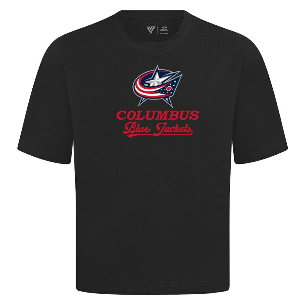 Columbus Blue Jackets Levelwear Team Surge Luxe Signature Knit T-Shirt - Black T-shirts