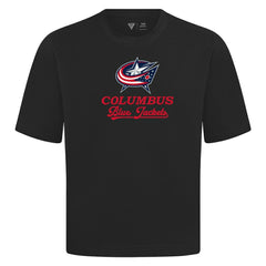 Columbus Blue Jackets Levelwear Team Surge Luxe Signature Knit T-Shirt - Black T-shirts