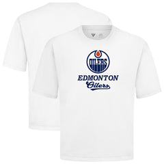 Edmonton Oilers Levelwear Team Surge Luxe Signature Knit T-Shirt - White T-shirts