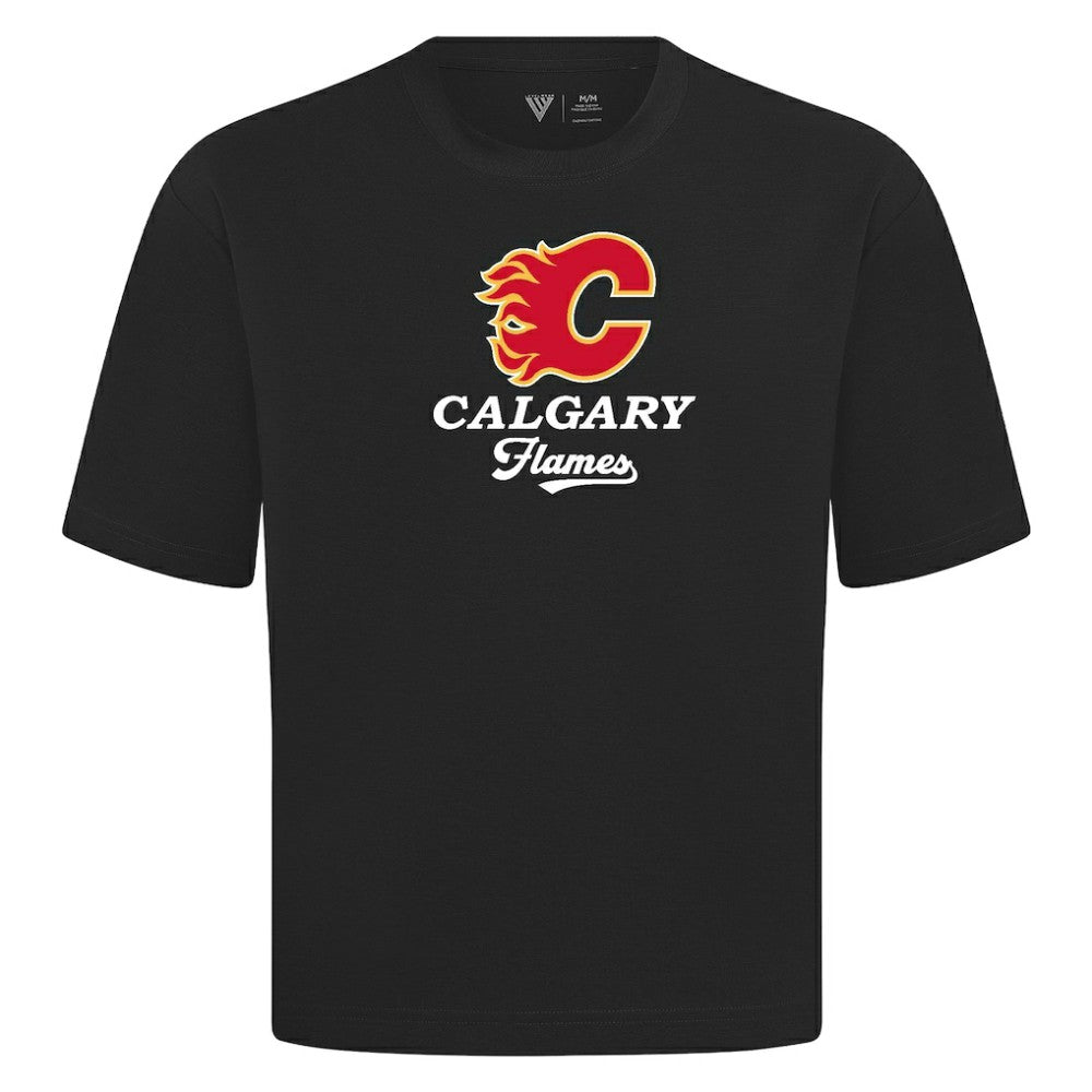 Calgary Flames Levelwear Team Surge Luxe Signature Knit T-Shirt - Black T-shirts