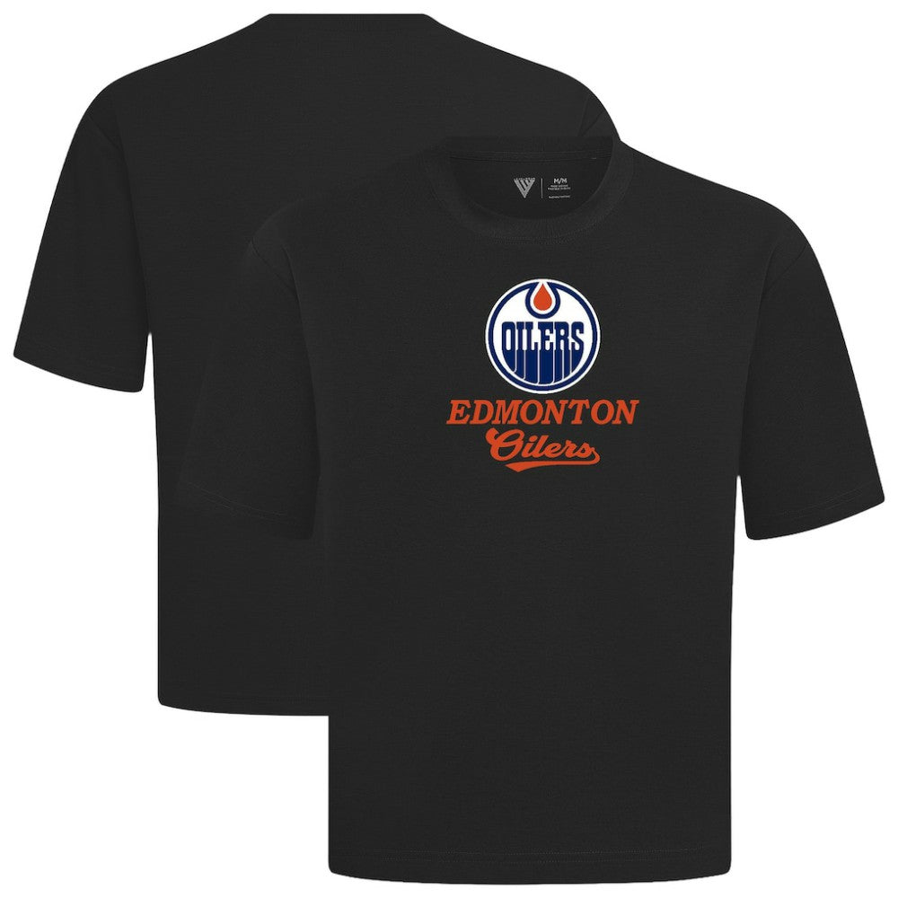 Edmonton Oilers Levelwear Team Surge Luxe Signature Knit T-Shirt - Black T-shirts