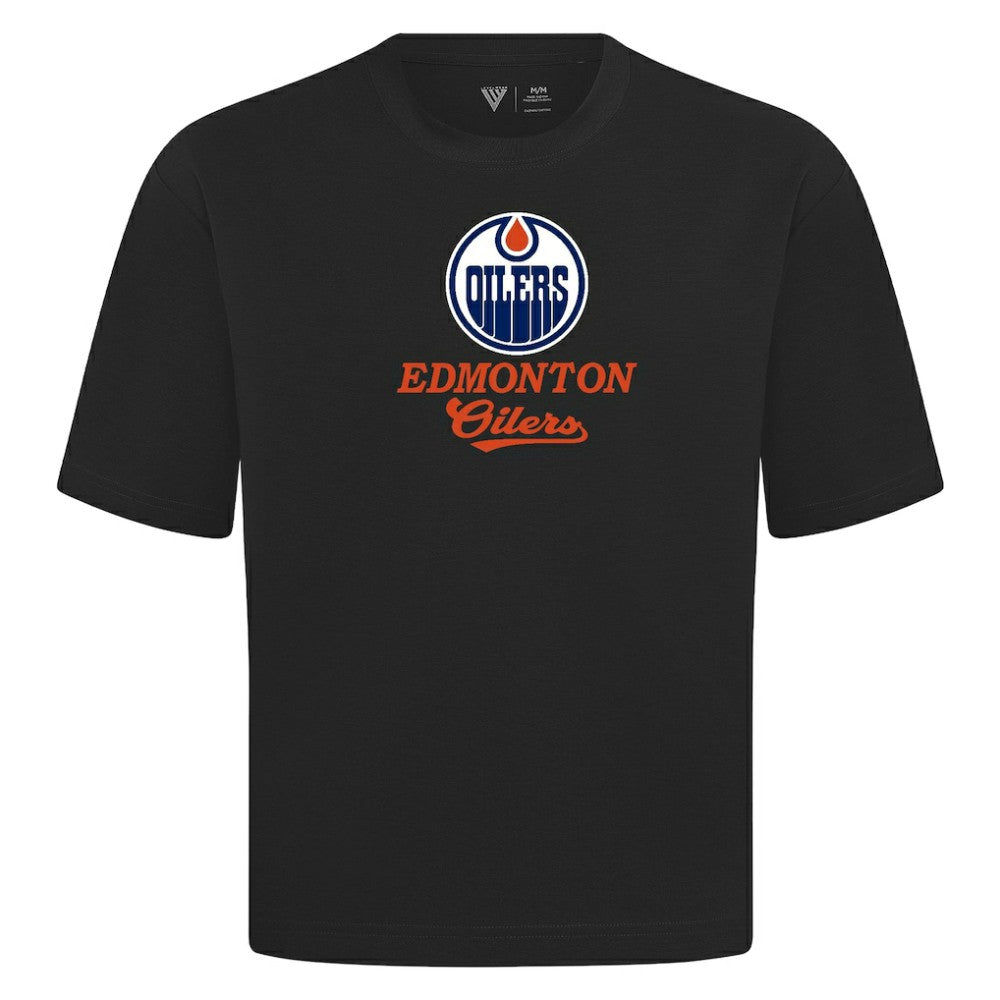 Edmonton Oilers Levelwear Team Surge Luxe Signature Knit T-Shirt - Black T-shirts