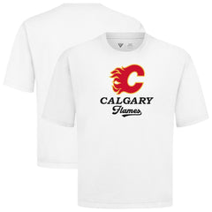 Calgary Flames Levelwear Team Surge Luxe Signature Knit T-Shirt - White T-shirts