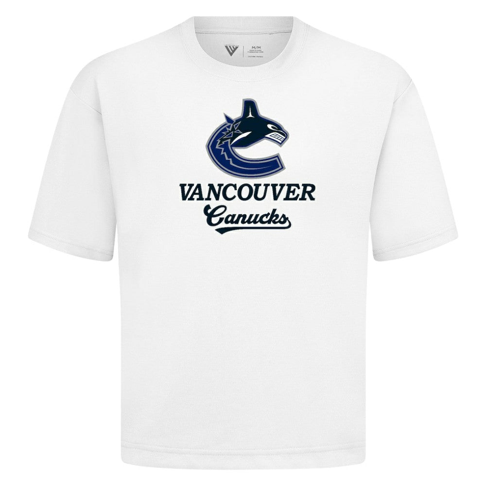 Vancouver Canucks Levelwear Team Surge Luxe Signature Knit T-Shirt - White T-shirts