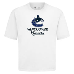 Vancouver Canucks Levelwear Team Surge Luxe Signature Knit T-Shirt - White T-shirts