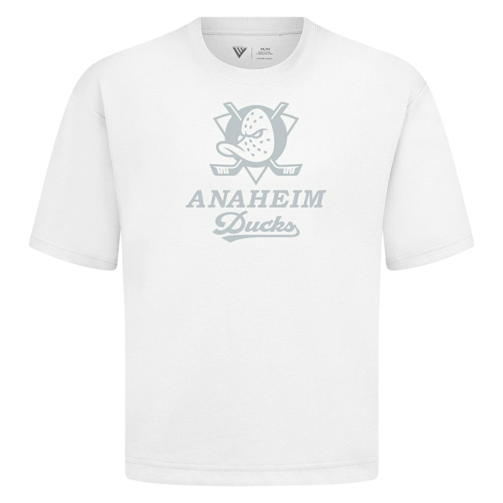 Anaheim Ducks Levelwear Shadow Surge Luxe Signature Knit T-Shirt - White T-shirts
