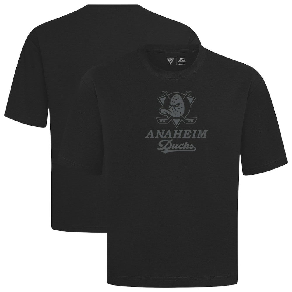 Anaheim Ducks Levelwear Shadow Surge Luxe Signature Knit T-Shirt - Black T-shirts