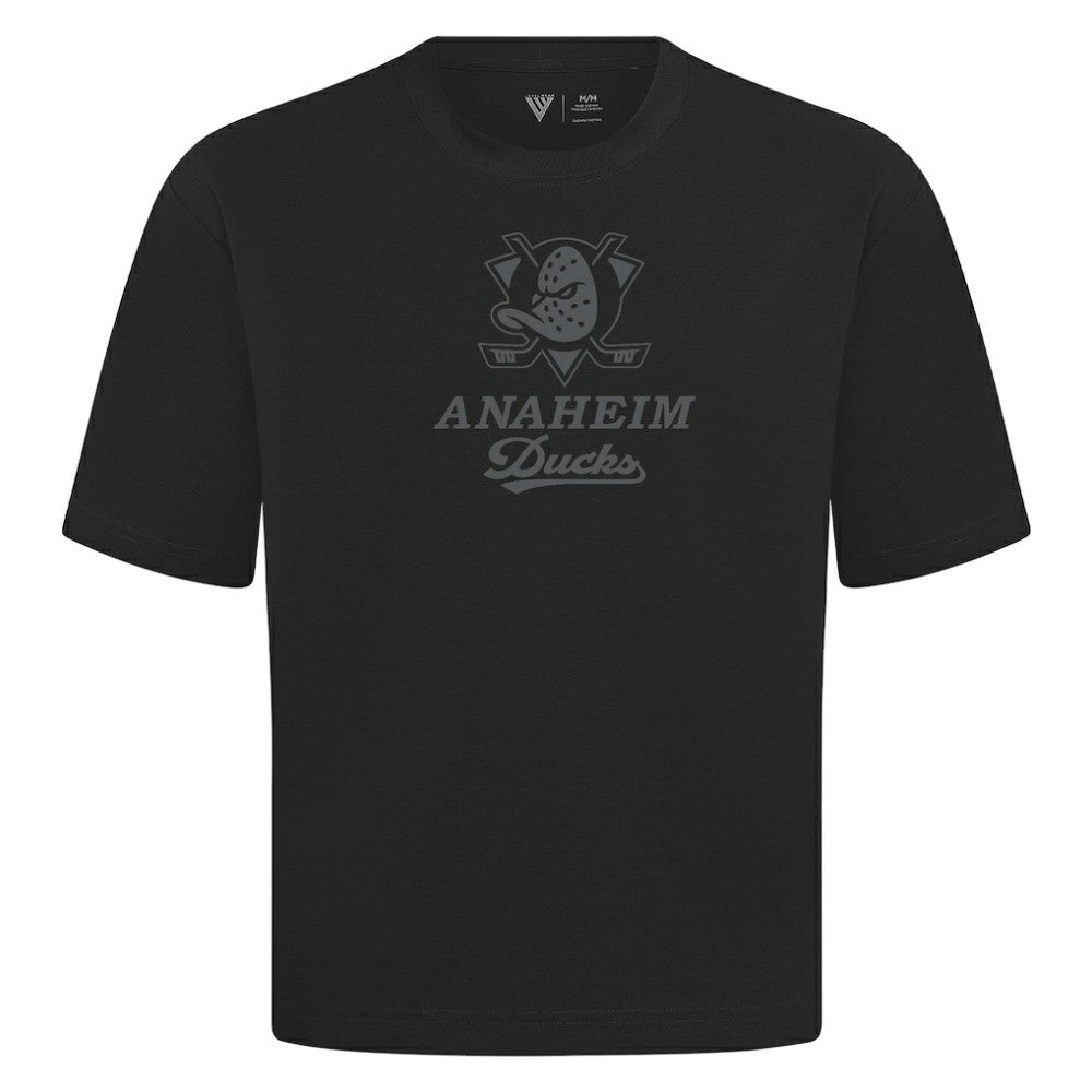Anaheim Ducks Levelwear Shadow Surge Luxe Signature Knit T-Shirt - Black T-shirts