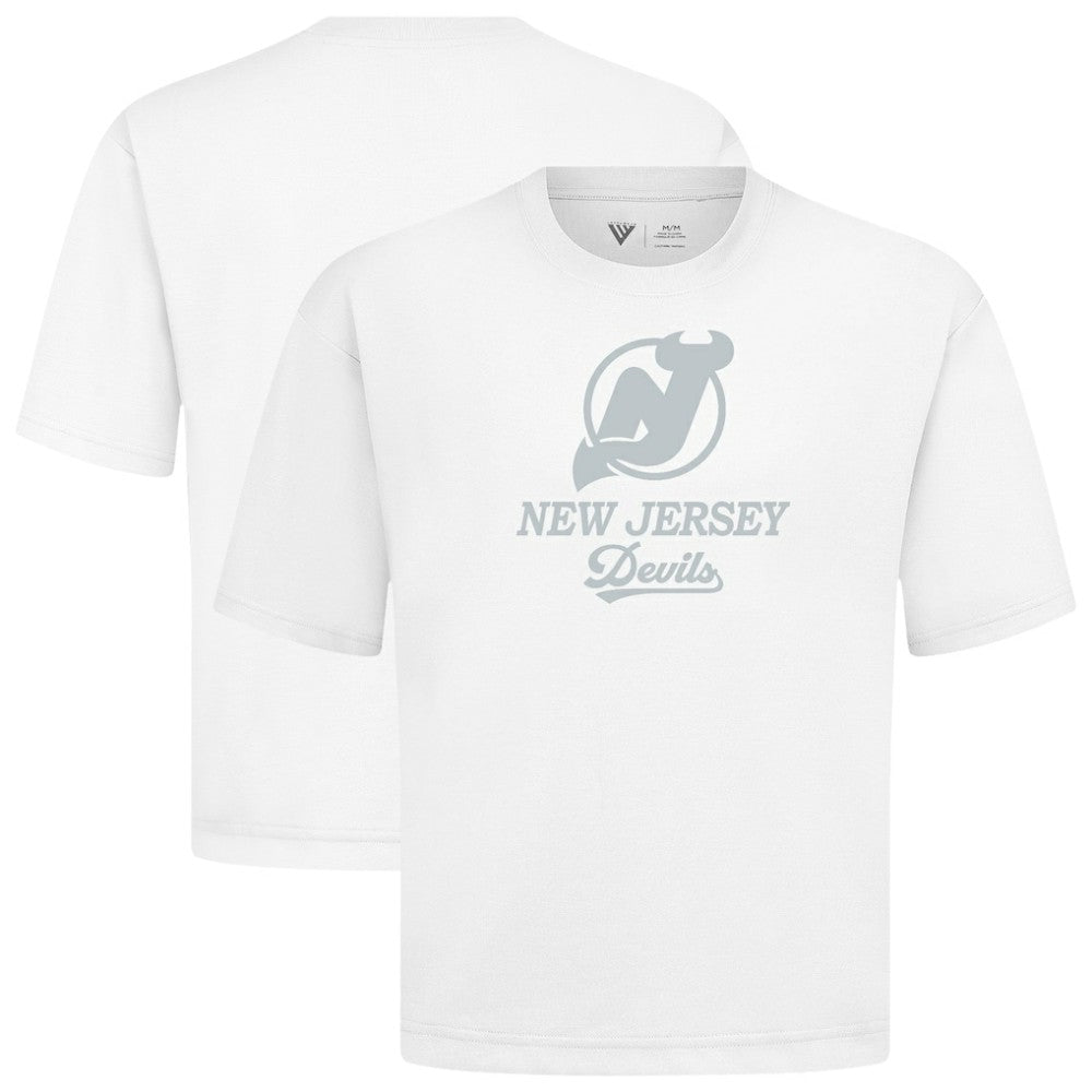 New Jersey Devils Levelwear Shadow Surge Luxe Signature Knit T-Shirt - White T-shirts
