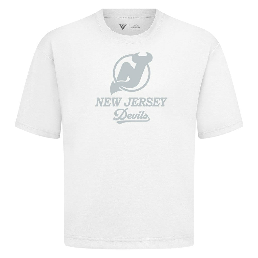 New Jersey Devils Levelwear Shadow Surge Luxe Signature Knit T-Shirt - White T-shirts