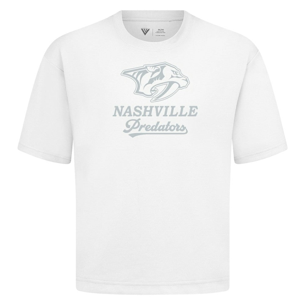 Nashville Predators Levelwear Shadow Surge Luxe Signature Knit T-Shirt - White T-shirts