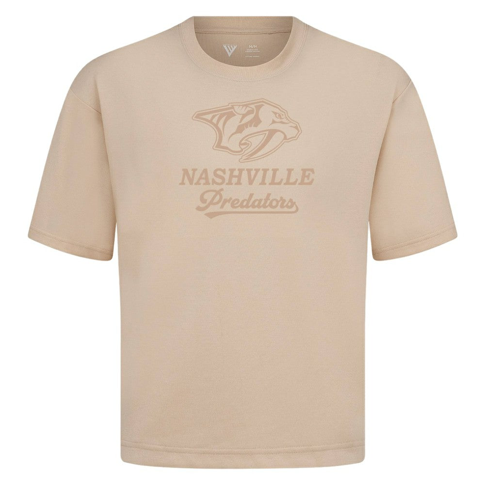 Nashville Predators Levelwear Shadow Surge Luxe Signature Knit T-Shirt - Khaki T-shirts