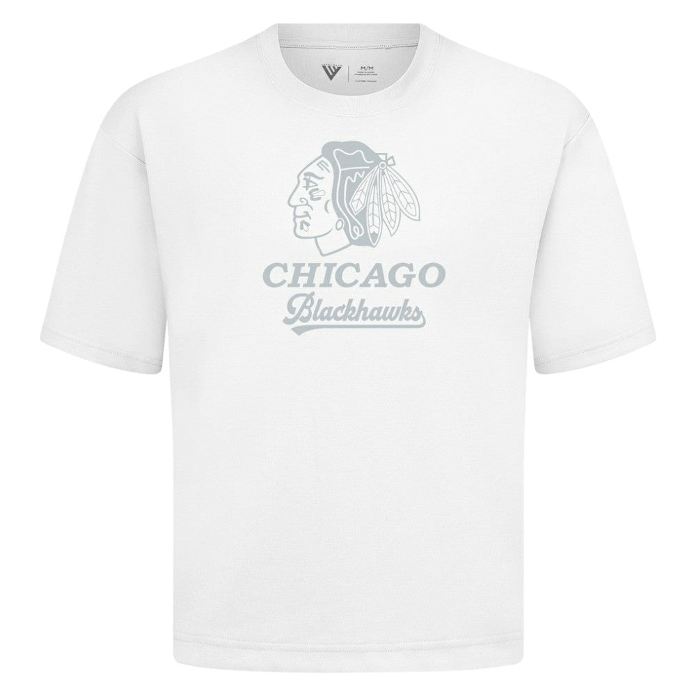 Chicago Blackhawks Levelwear Shadow Surge Luxe Signature Knit T-Shirt - White T-shirts