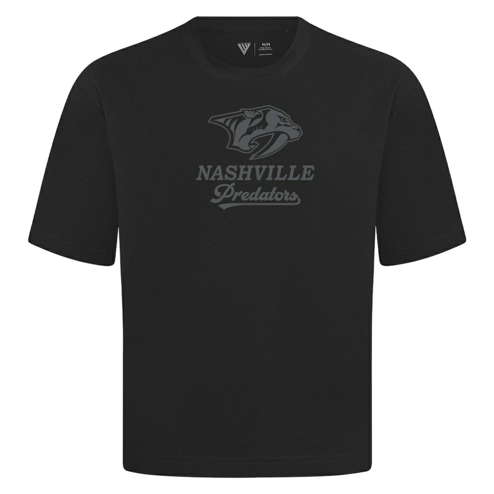 Nashville Predators Levelwear Shadow Surge Luxe Signature Knit T-Shirt - Black T-shirts