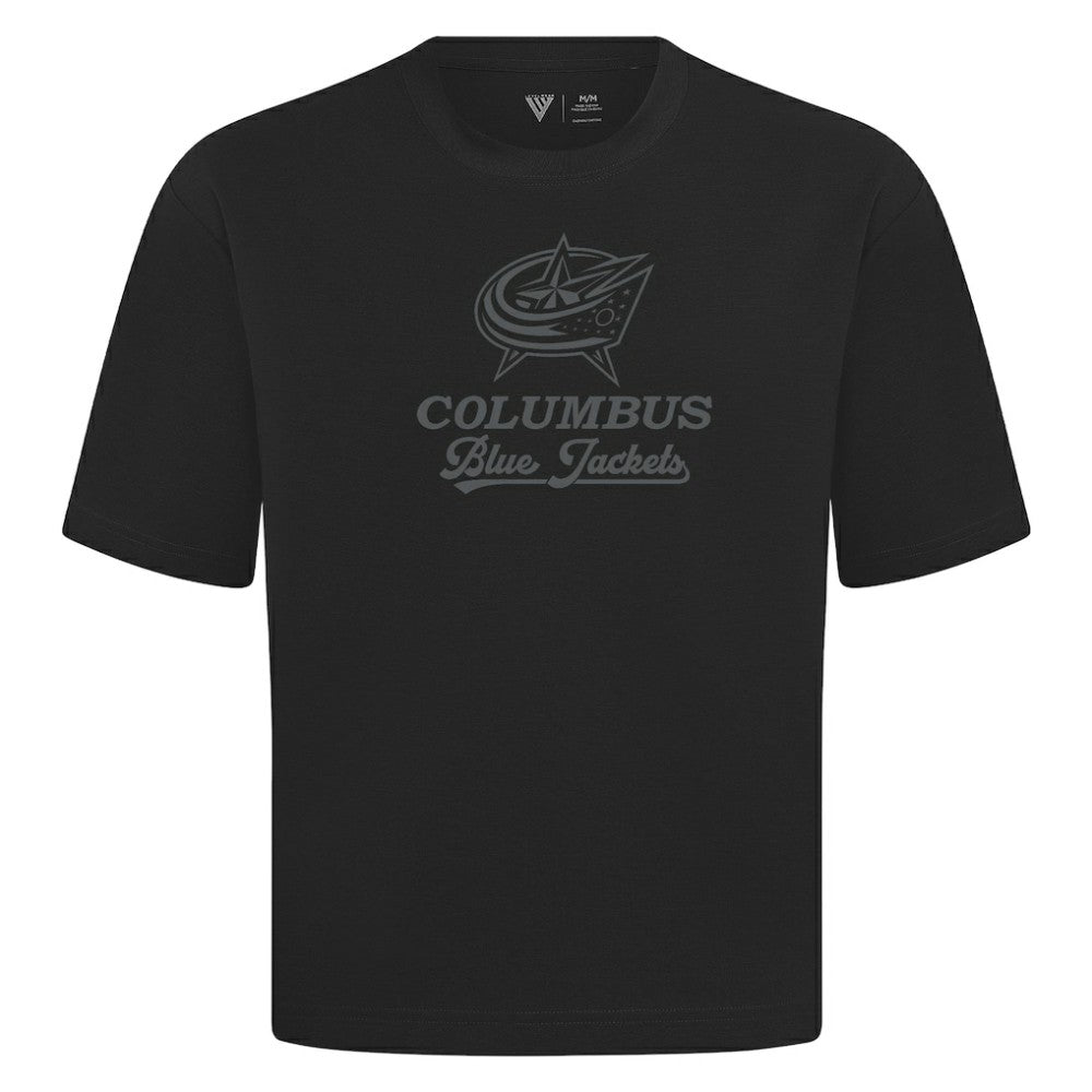 Columbus Blue Jackets Levelwear Shadow Surge Luxe Signature Knit T-Shirt - Black T-shirts