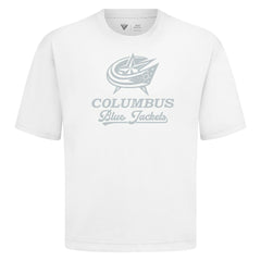 Columbus Blue Jackets Levelwear Shadow Surge Luxe Signature Knit T-Shirt - White T-shirts