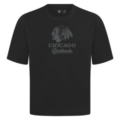 Chicago Blackhawks Levelwear Shadow Surge Luxe Signature Knit T-Shirt - Black T-shirts