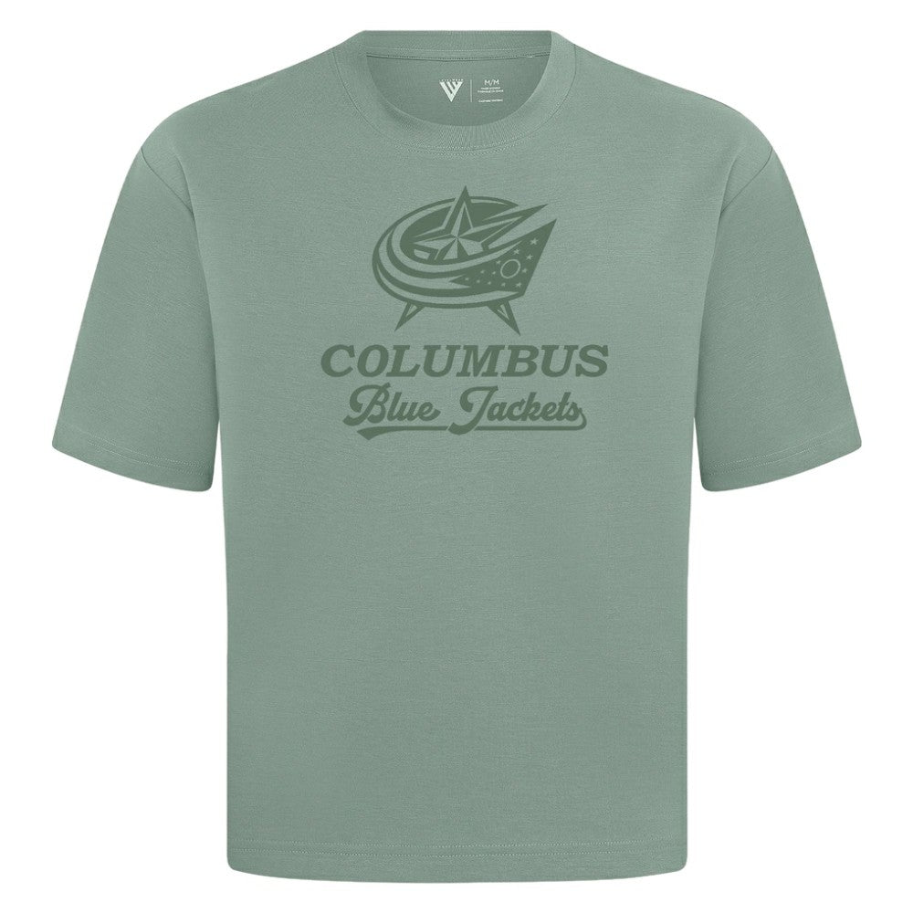 Columbus Blue Jackets Levelwear Shadow Surge Luxe Signature Knit T-Shirt - Green T-shirts