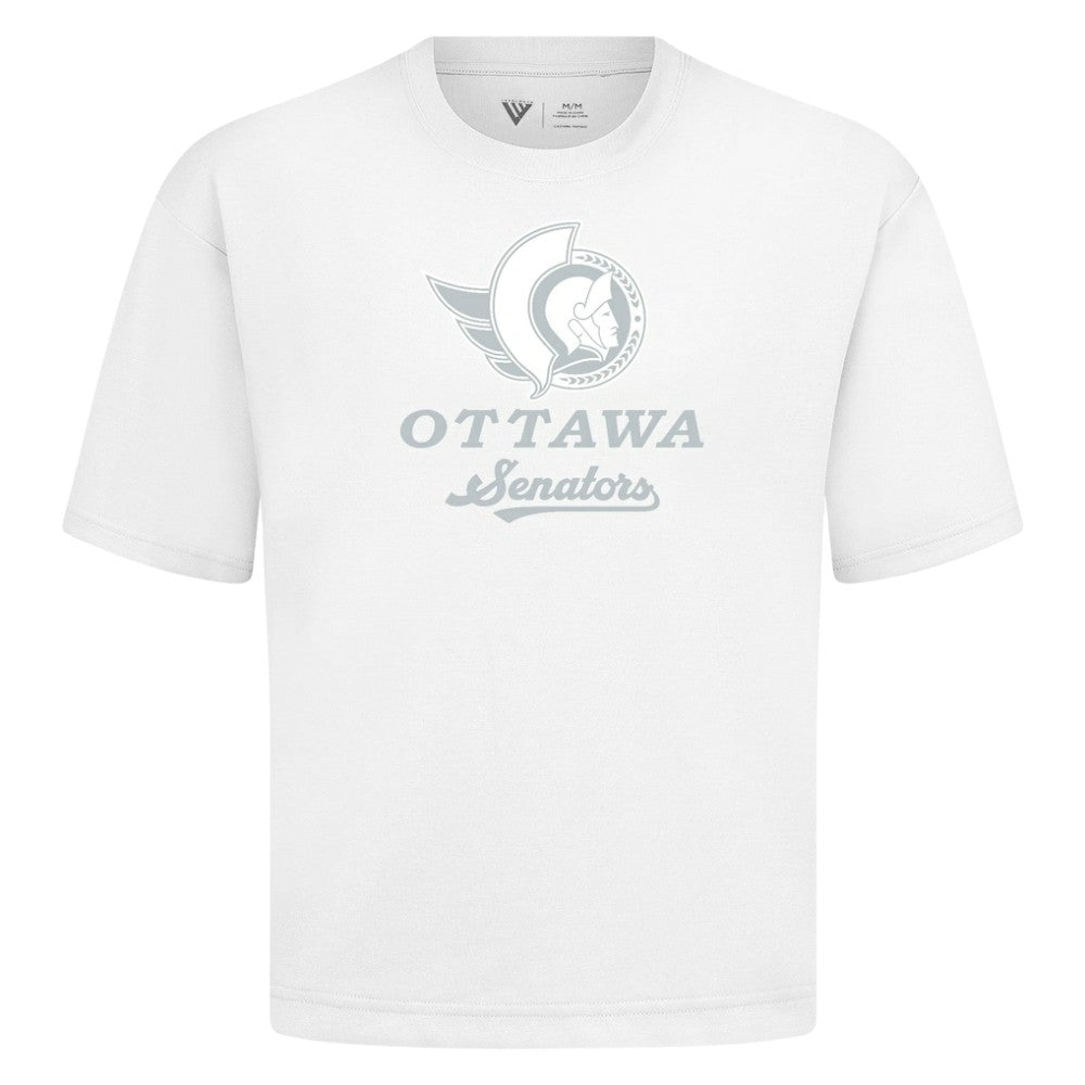 Ottawa Senators Levelwear Shadow Surge Luxe Signature Knit T-Shirt - White T-shirts