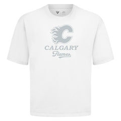 Calgary Flames Levelwear Shadow Surge Luxe Signature Knit T-Shirt - White T-shirts