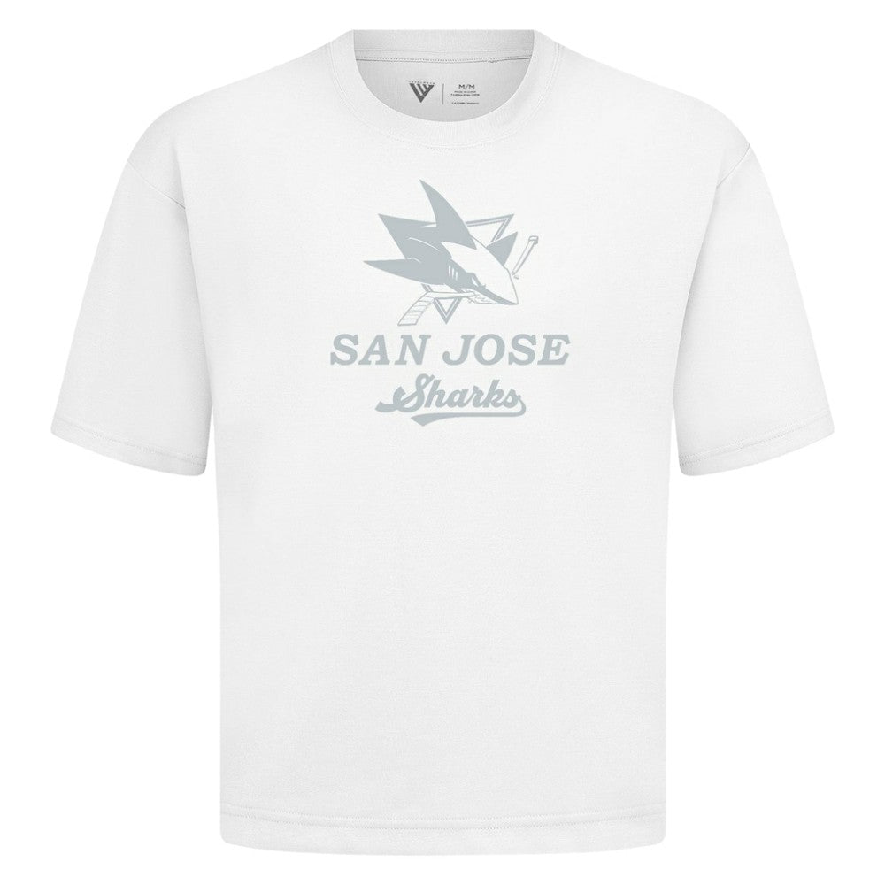 San Jose Sharks Levelwear Shadow Surge Luxe Signature Knit T-Shirt - White T-shirts