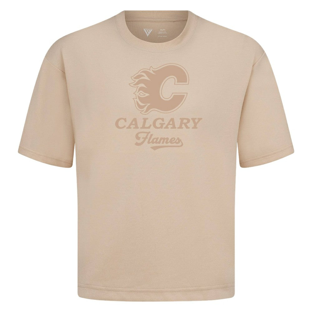 Calgary Flames Levelwear Shadow Surge Luxe Signature Knit T-Shirt - Khaki T-shirts