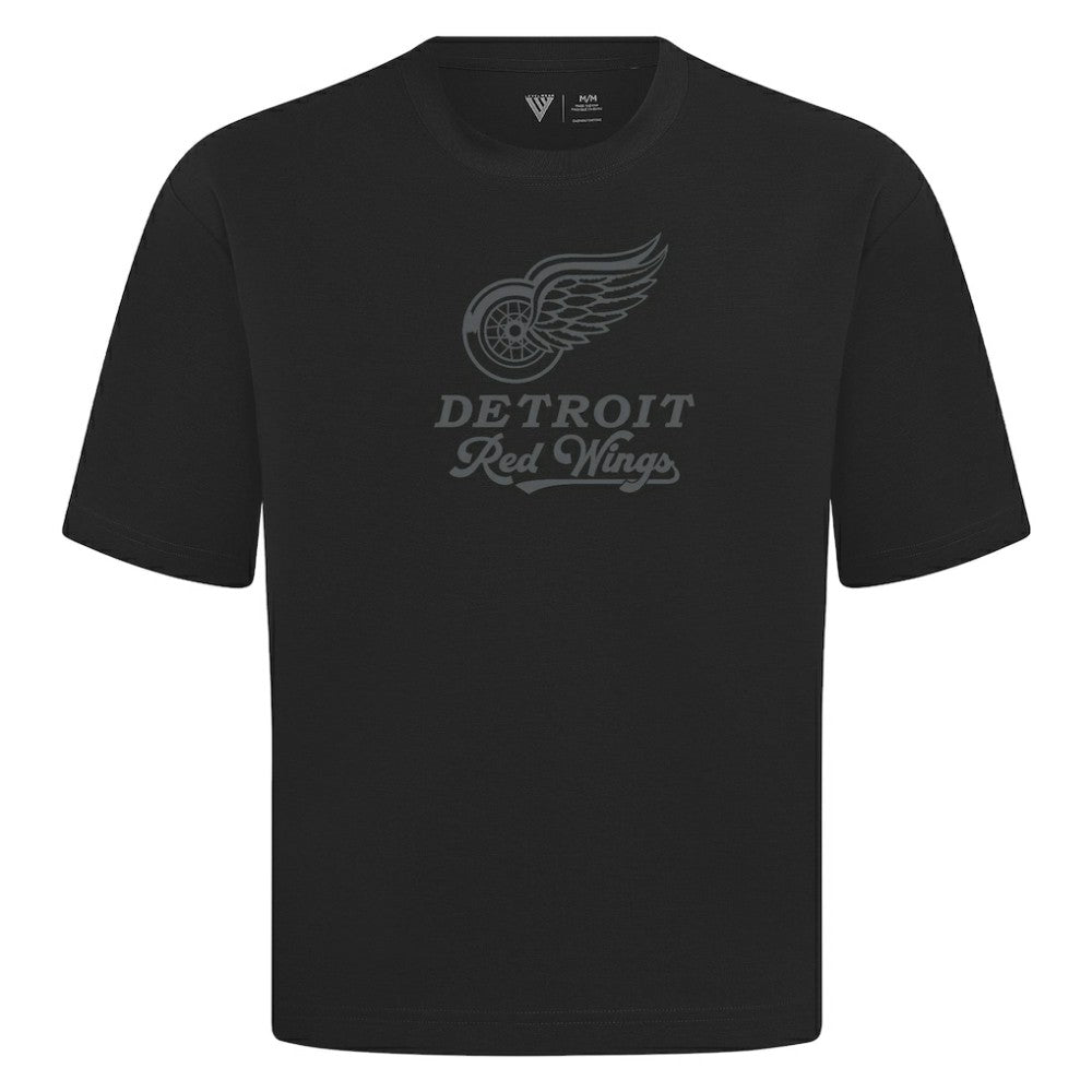 Detroit Red Wings Levelwear Shadow Surge Luxe Signature Knit T-Shirt - Black T-shirts